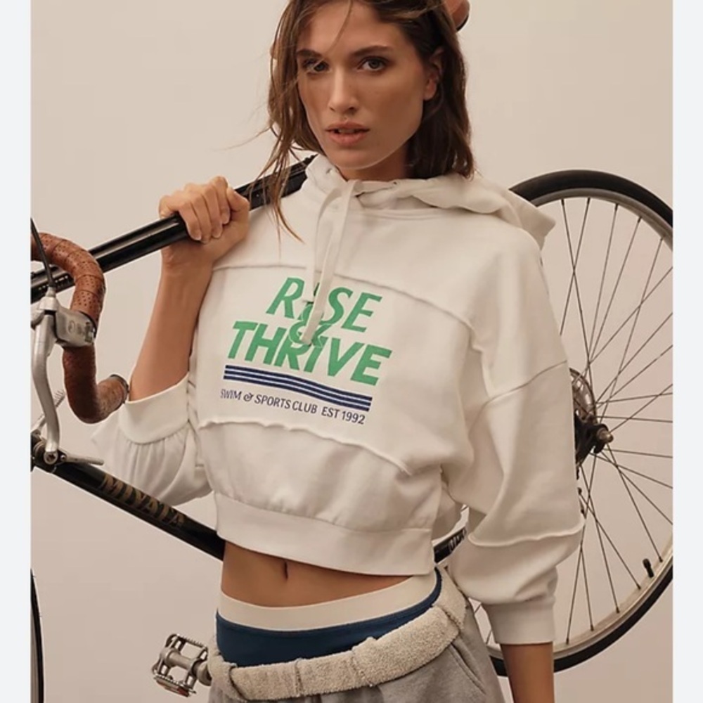 Anthropologie Daily Practice "Rise & Thrive" Cropped Hoodie - Size Large
